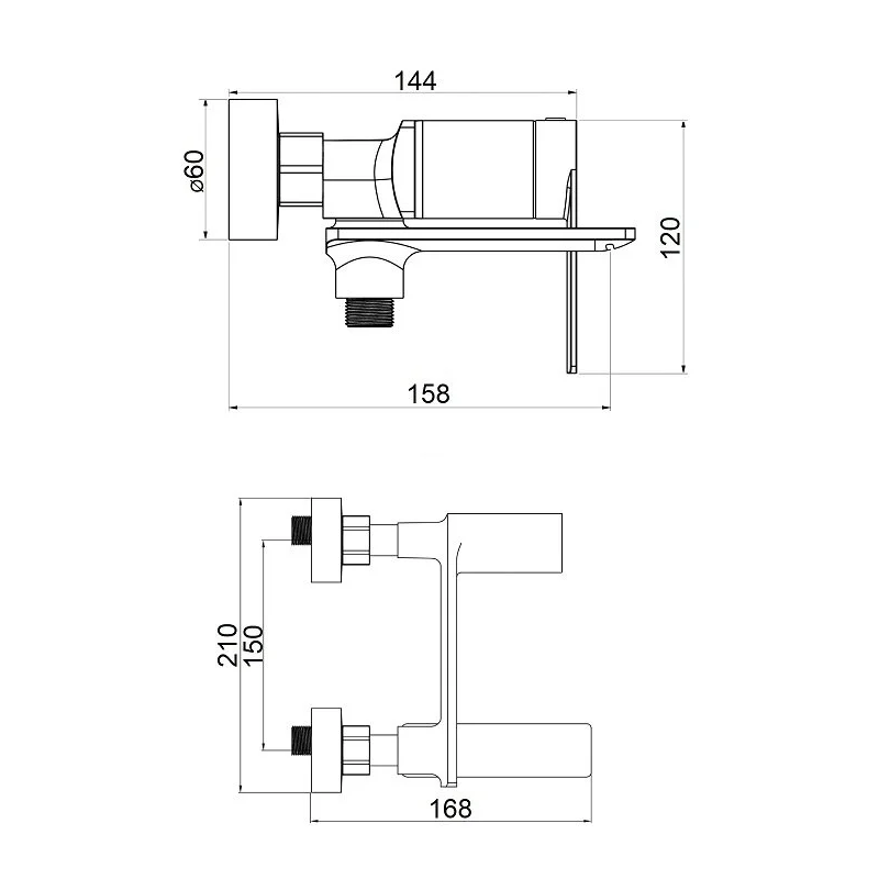 Orange Berni M09-100cr смеситель для ванны/душа однорычажный, хром