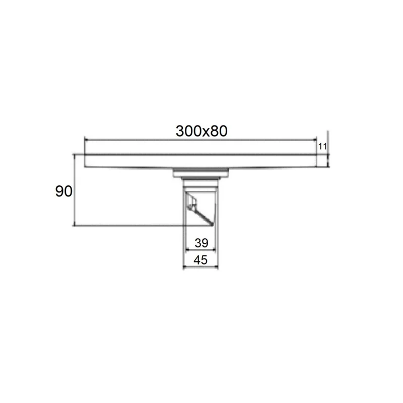 Душевой трап Orange TR01-010b, 80х300, черный