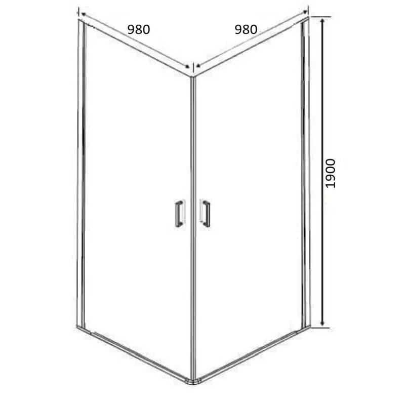 Orange E04-100TB душевой уголок без поддона 98х98, матовый черный