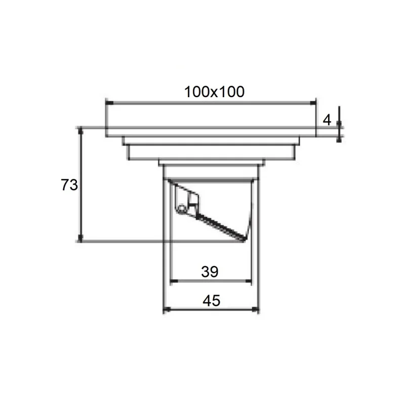 Душевой трап Orange TR01-003cr, 100х100, хром