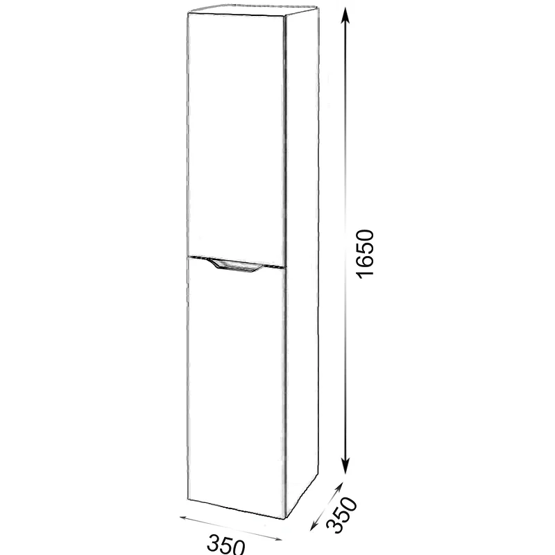Orange Line Li-35Pug Пенал подвесной 35 правый, матовый графит