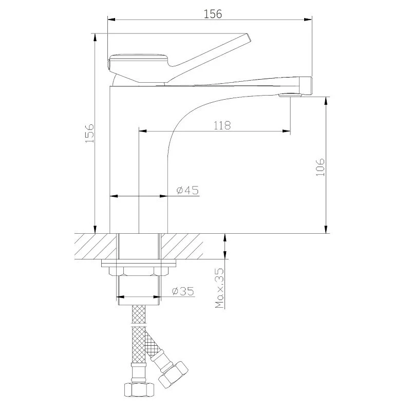 Orange Organic M27-021cr смеситель для раковины однорычажный, хром