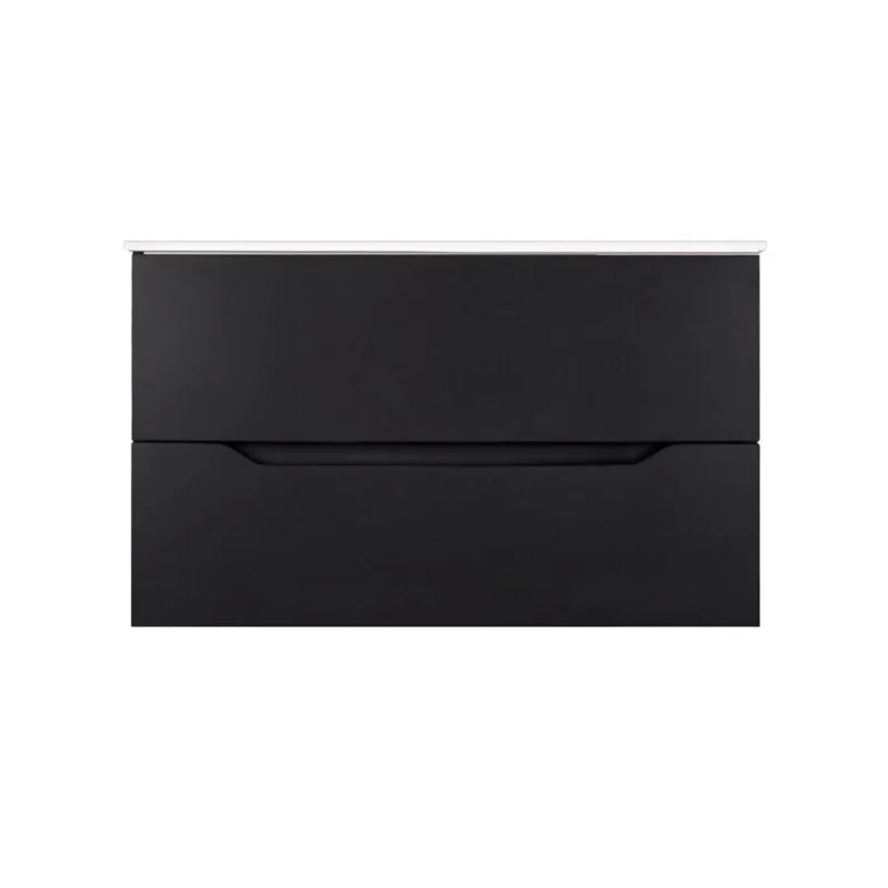 Orange Line Li-100Tub+Ra Тумба подвесная с раковиной, черный матовый Orange Line Li-100Tub+Ra Тумба подвесная с раковиной, черный матовый