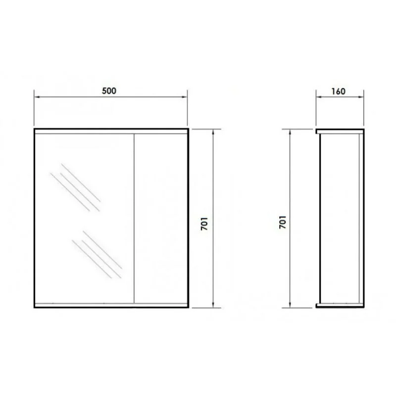 Orange Лайт LA-50ZSW Шкаф зеркальный универсальный, белый