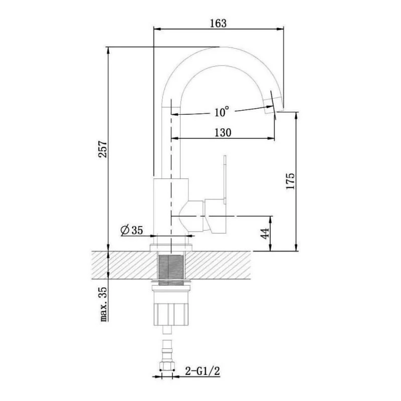 Orange Steel M99-011ni смеситель для раковины однорычажный, никель