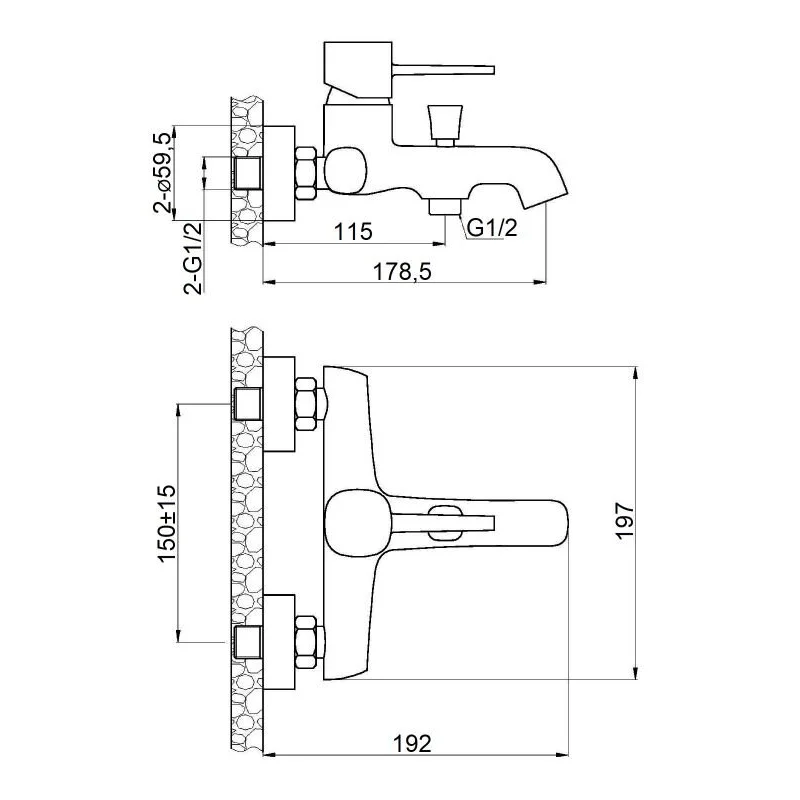 Orange Karl M05-100cr смеситель для ванны/душа однорычажный, хром