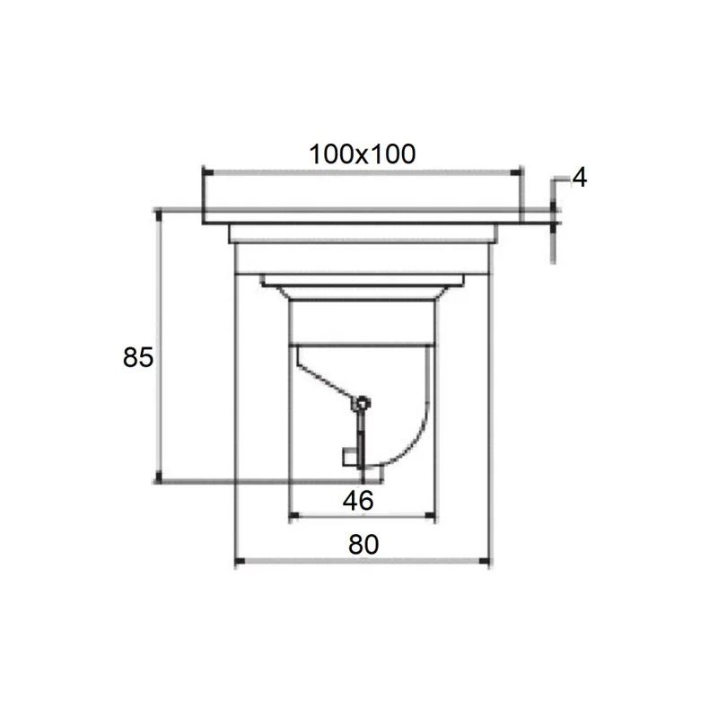 Душевой трап Orange TR01-003b, 100х100, черный