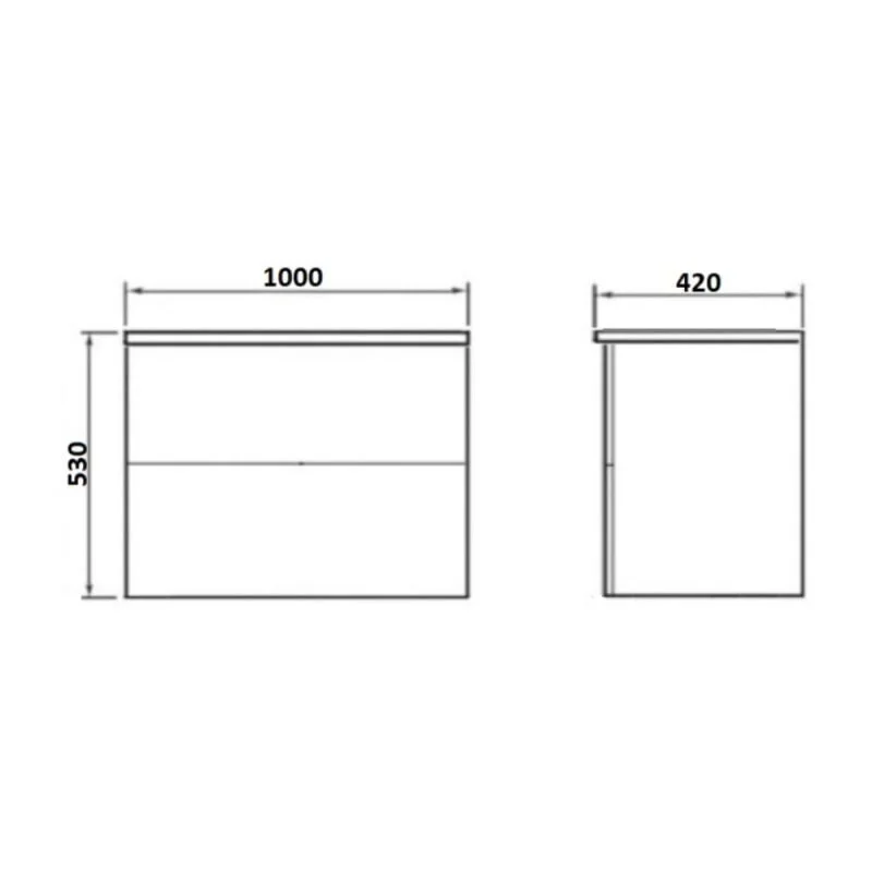 Orange Otto Ot-100TuGLASS Тумба под раковину подвесная, столешница стекло/МДФ