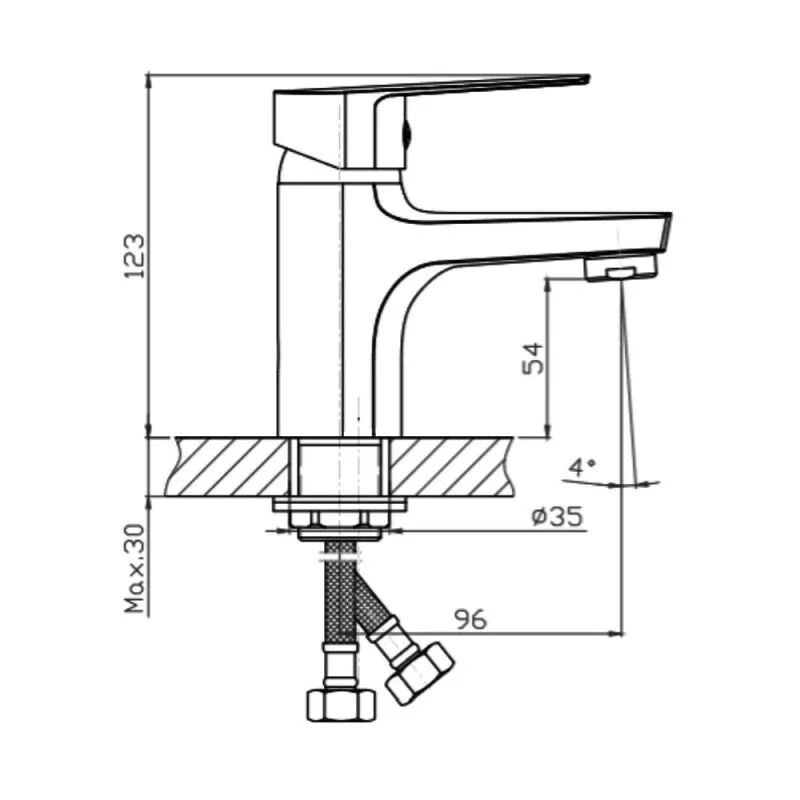 Orange Loop M26-021b смеситель для раковины однорычажный, черный