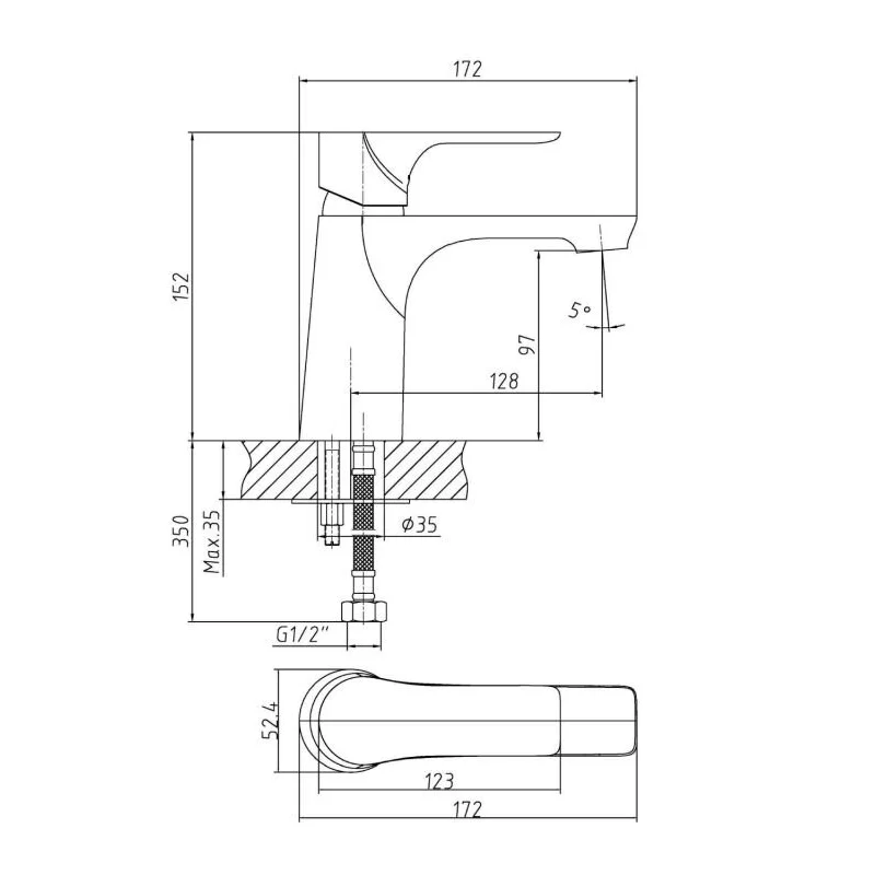 Orange Aristo M19-021cr смеситель для раковины однорычажный, хром