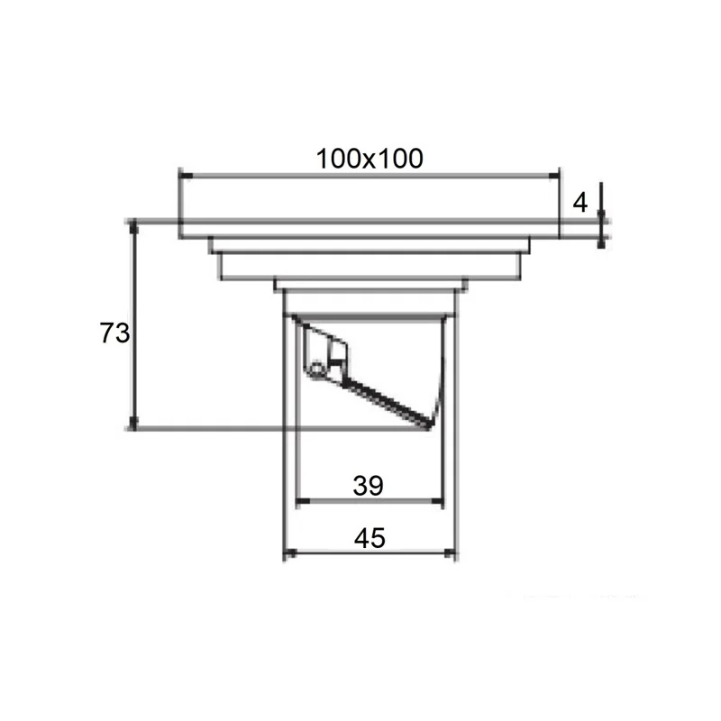 Душевой трап Orange TR01-002cr, 100х100, хром