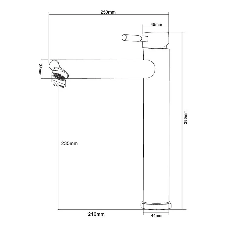 Orange Steel M99-121b смеситель для накладной раковины однорычажный высокий, черный