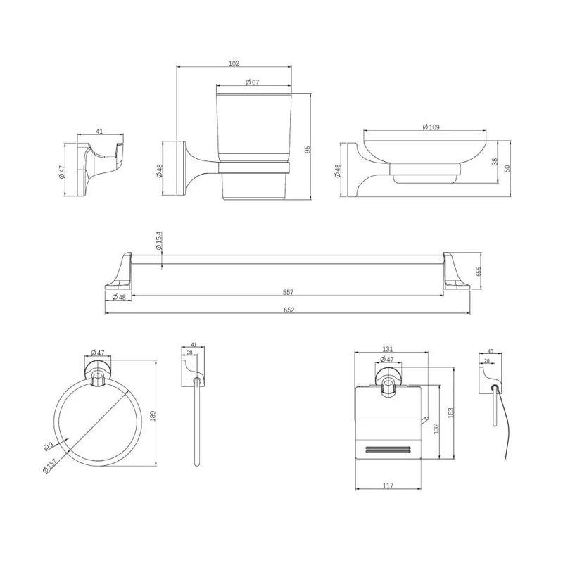 Orange Y01-888cr Набор аксессуаров для ванной комнаты (6 предметов). Цвет хром