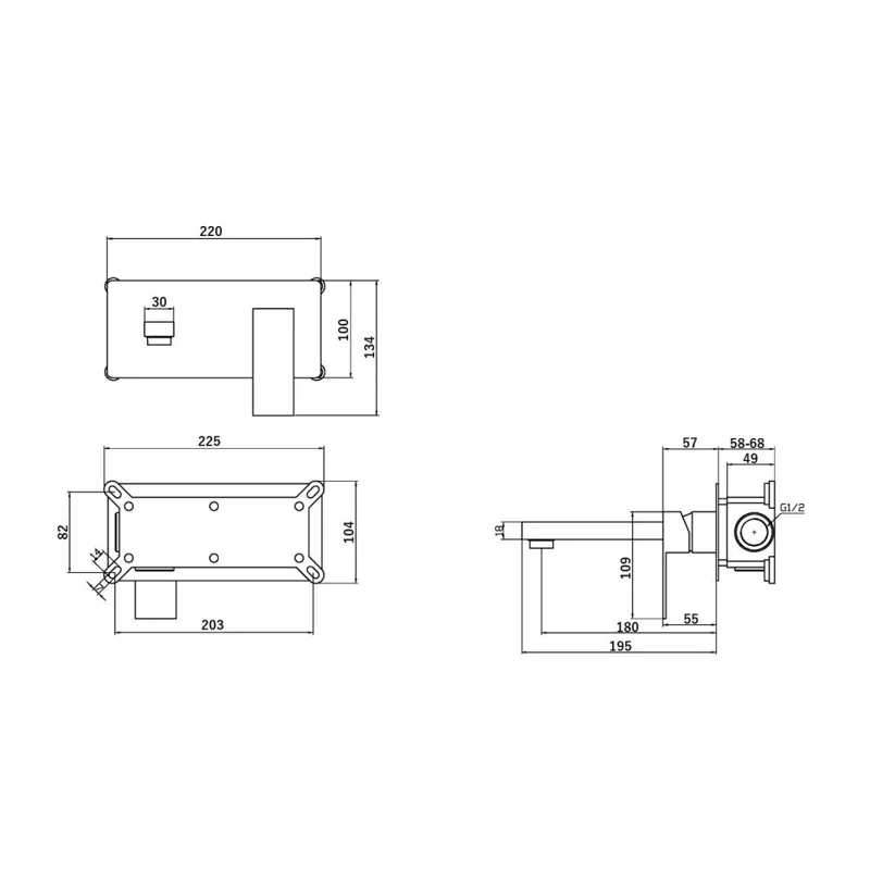 Orange Lutz M04-722cr смеситель для раковины однорычажный встраиваемый, хром