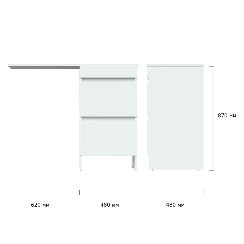Orange Sistema ST-40TUW+RAL Тумба напольная с левой раковиной 100 см под стиральную машину, белый