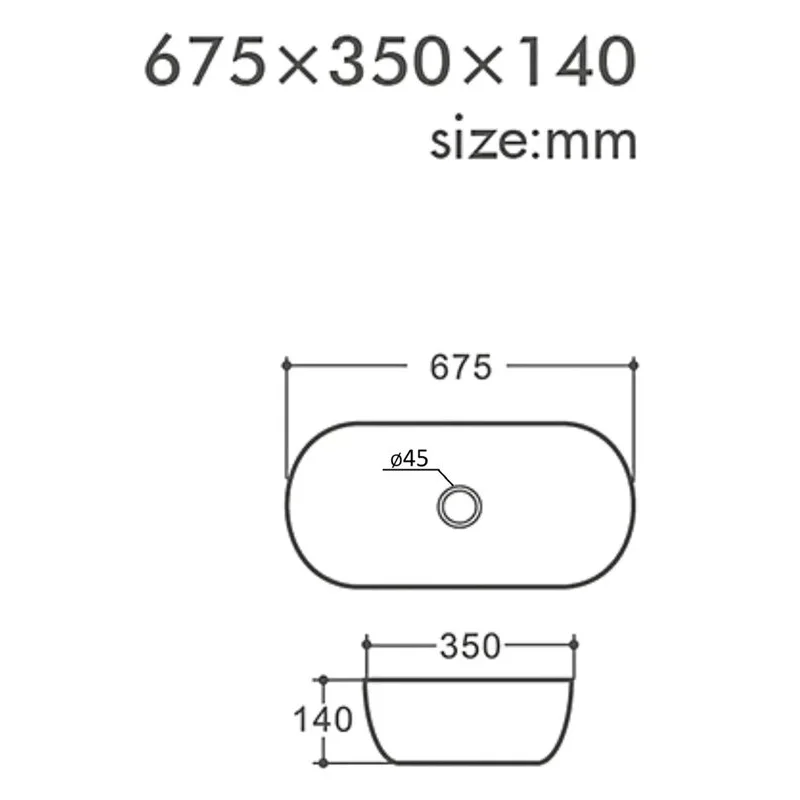 Orange B07-675W раковина накладная санфарфор, белый глянец