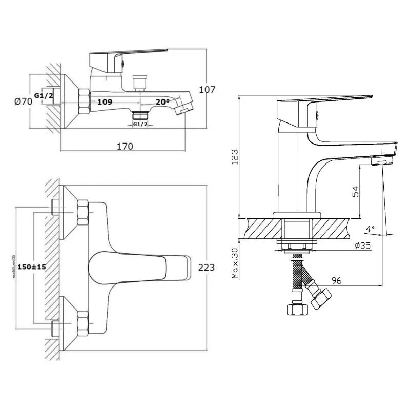 Набор смесителей с душ.набором Orange Loop M26-311cr хром