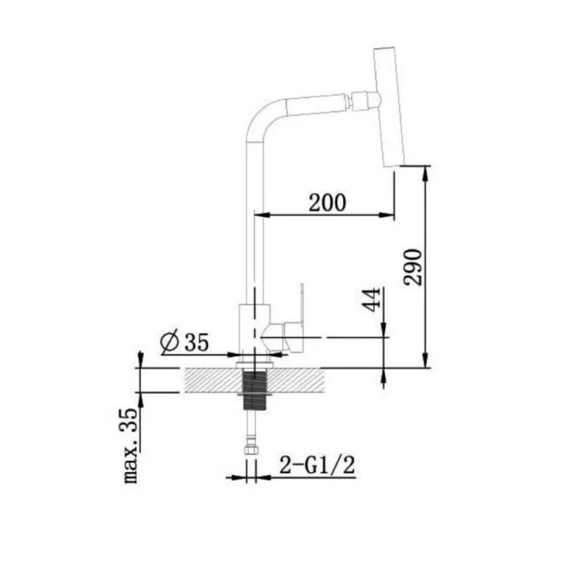 Orange Steel M99-009ni смеситель для кухни однорычажный, никель