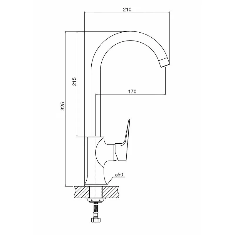 Orange Flipo M23-004cr смеситель для кухни однорычажный, хром