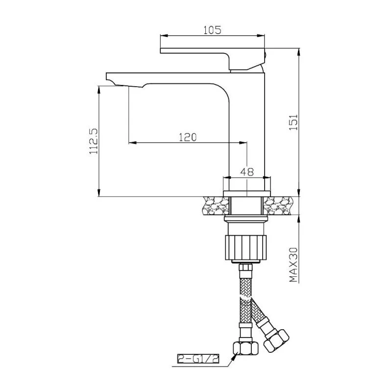 Orange Lutz M04-021b смеситель для раковины однорычажный, черный