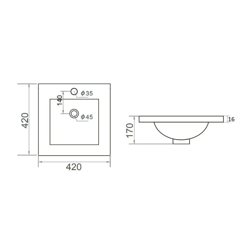 Раковина Orange B03-410w встраиваемая, белый