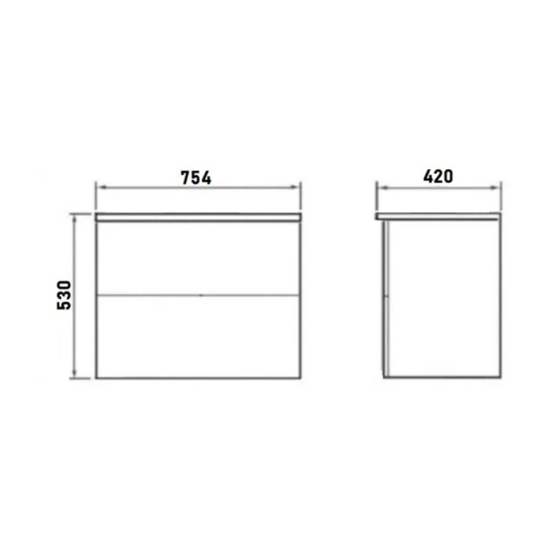 Orange Otto Ot-75TuGLASS Тумба под раковину подвесная, столешница стекло/МДФ