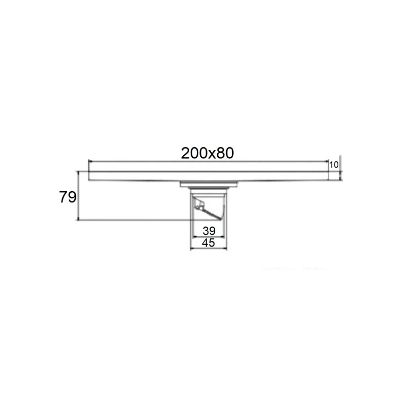 Душевой трап Orange TR01-009b, 80х200, черный