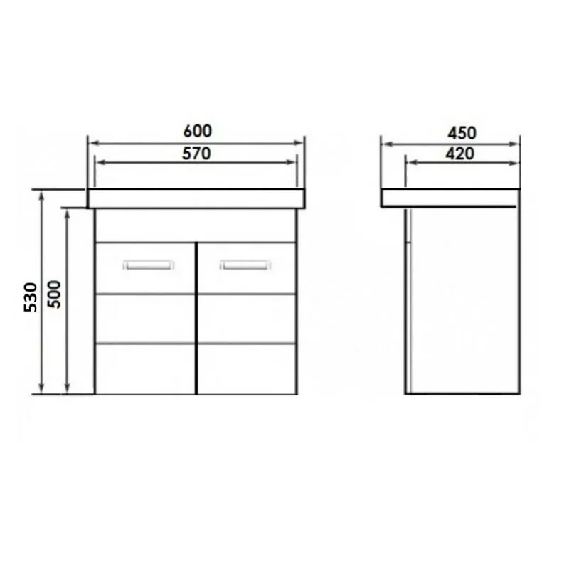 Тумба с раковиной Orange Таис TP2-TUW+RA подвесная, белый