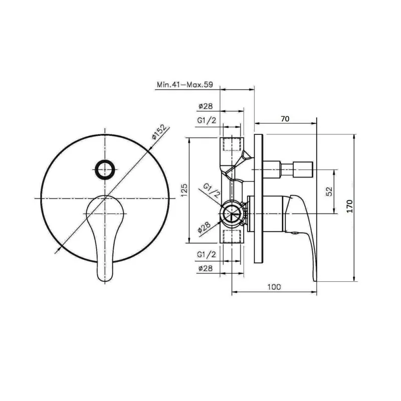 Orange Otto M22-500cr смеситель для ванны/душа однорычажный встраиваемый, хром