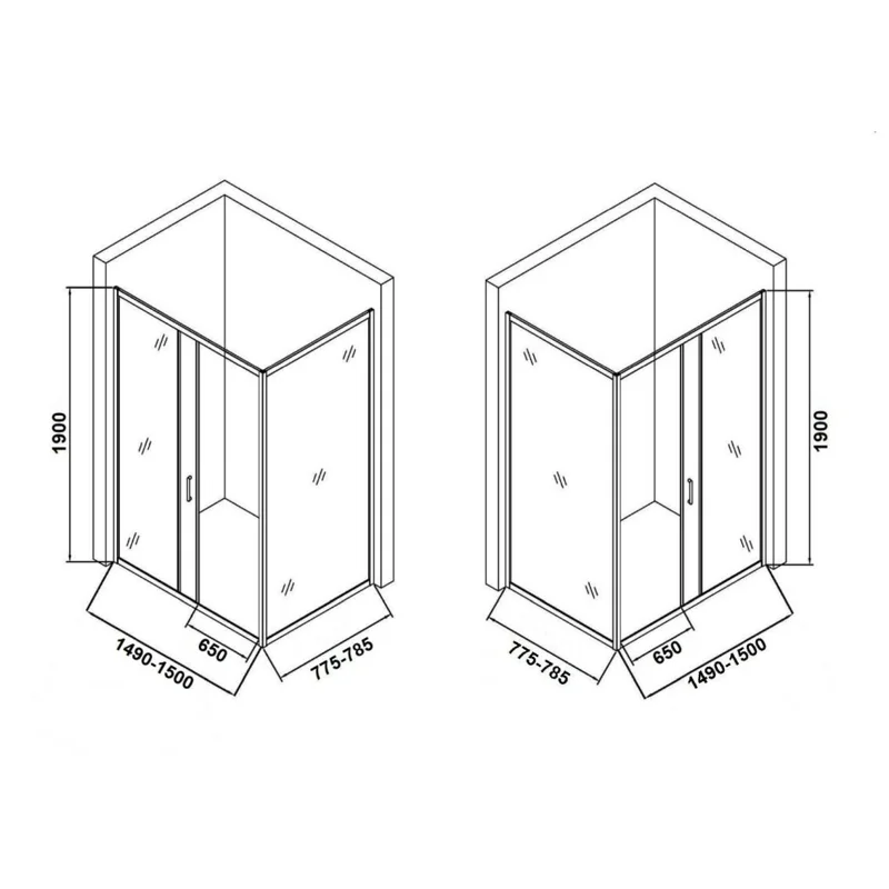 Orange E23-15080TCR душевой уголок без поддона с раздвижной дверкой, хром
