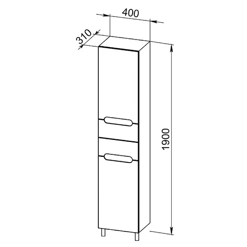Пенал Orange TOPLINE-Rio PR40-05KR напольный с корзиной, правый