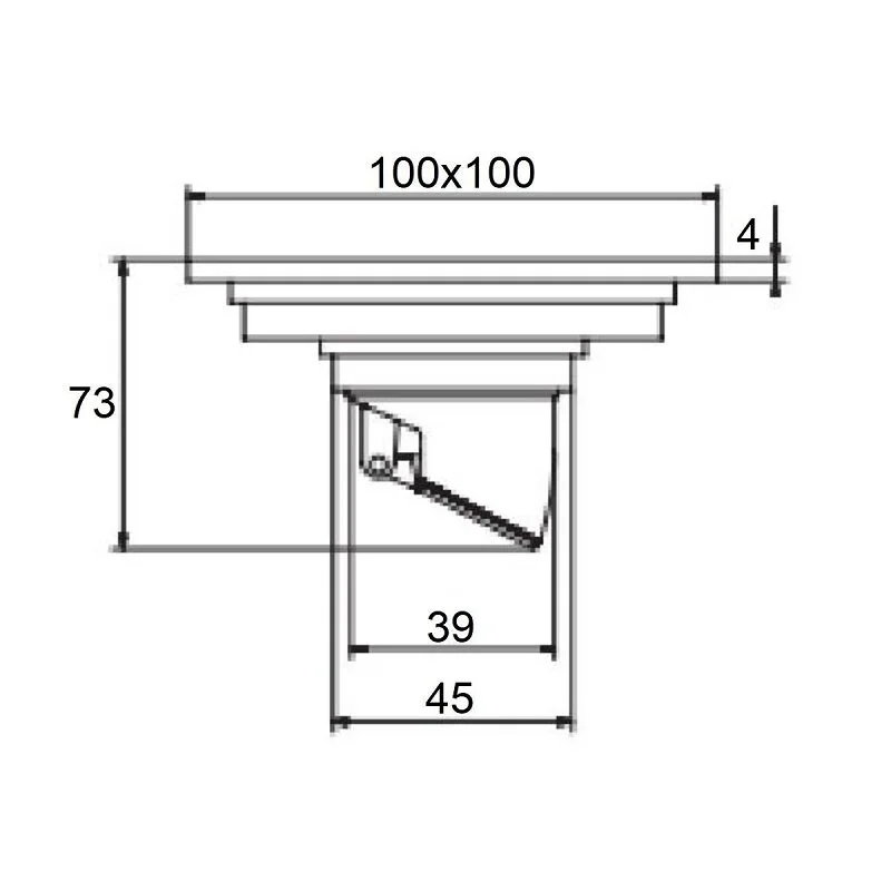Душевой трап Orange TR01-005ni, 100х100, никель