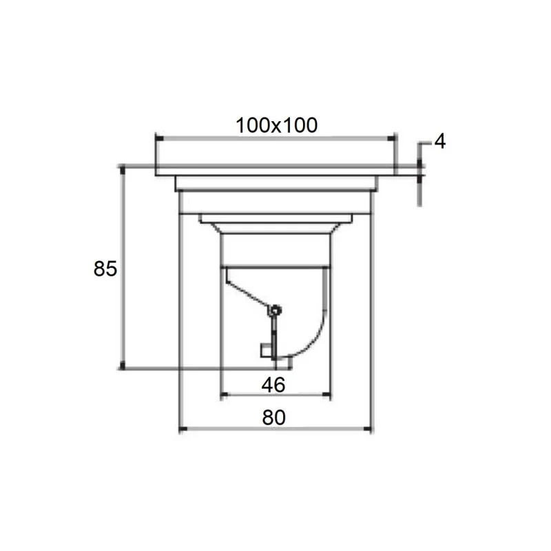 Душевой трап Orange TR01-004cr, 100х100, хром
