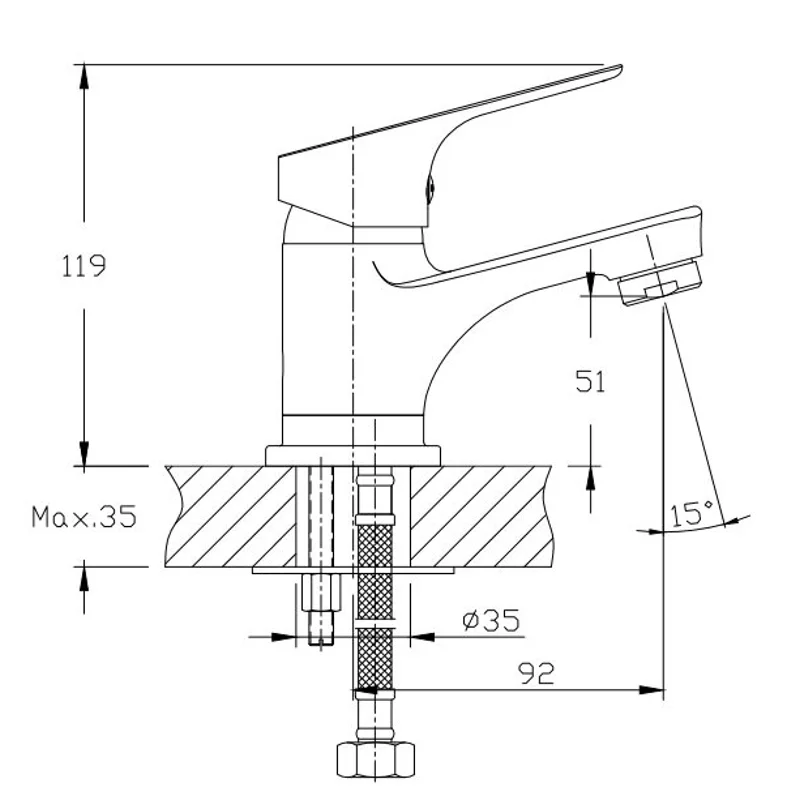 Orange Berti M17-021cr смеситель для раковины однорычажный, хром