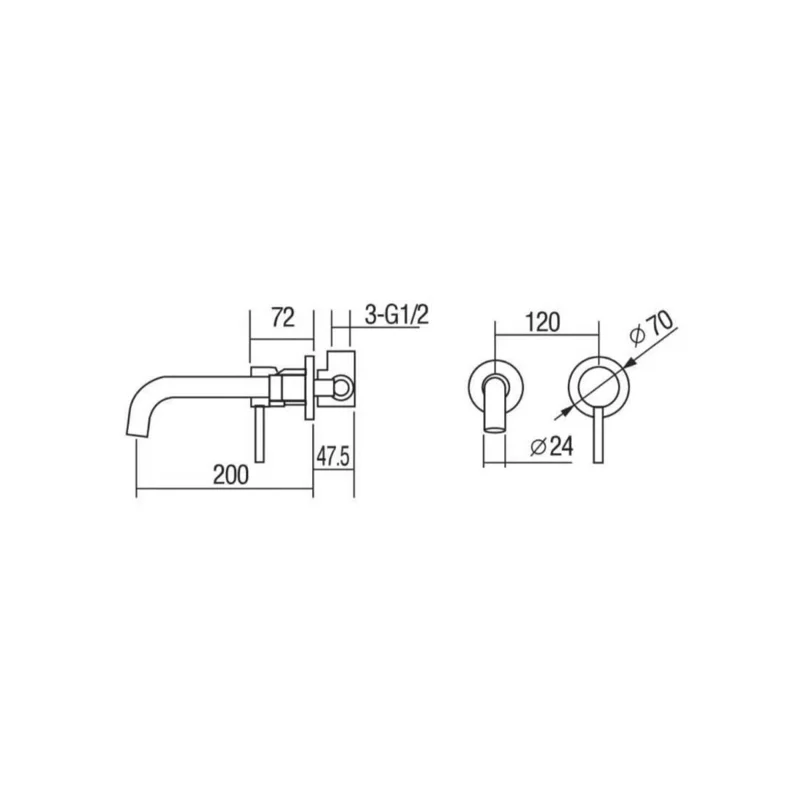 Orange Karl M05-722b смеситель для раковины однорычажный встраиваемый, черный