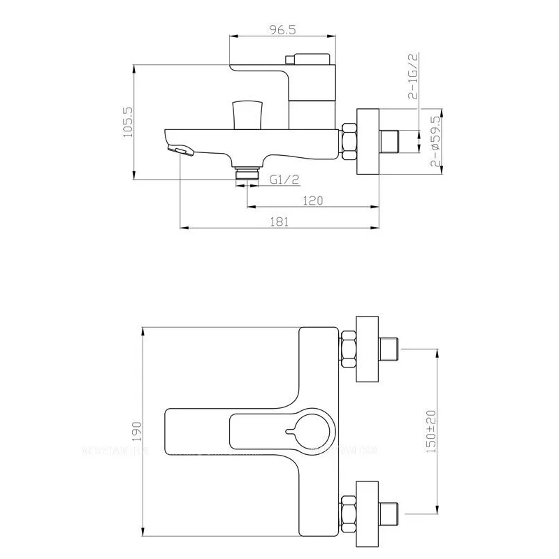 Orange Thermo T19-100cr термостат для ванны/душа, хром