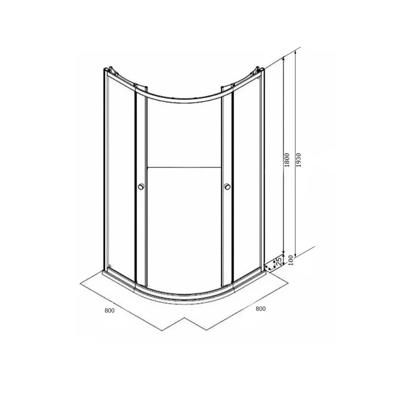 Уголок ZF81B душевой PARLY с поддоном (80х80х193)
