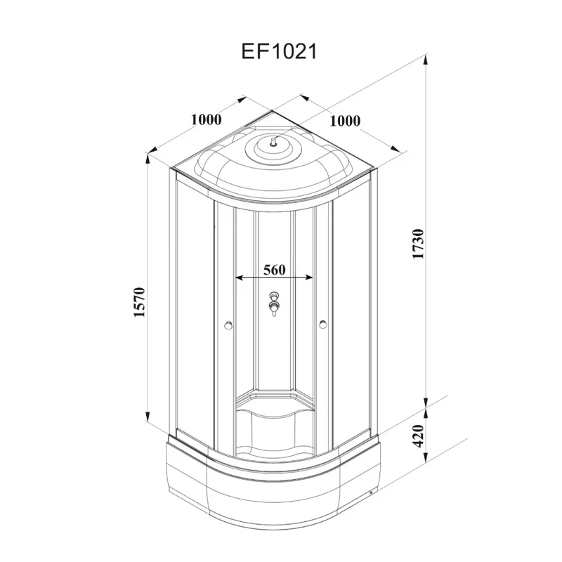 Кабина EF1021 душевая PARLY