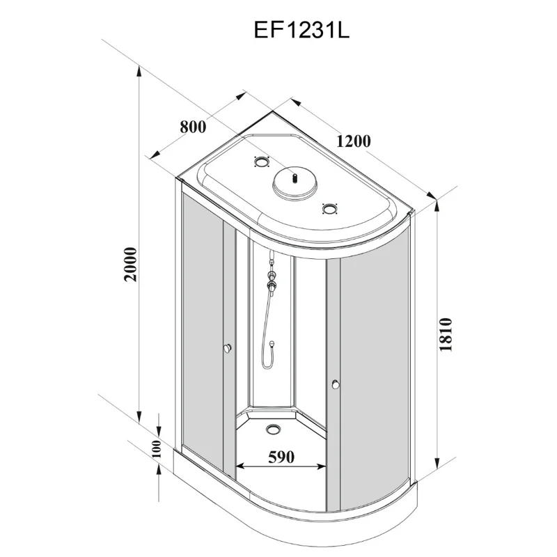 Кабина EF1231L душевая PARLY