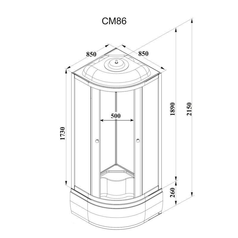 Кабина CM86  душевая PARLY 
