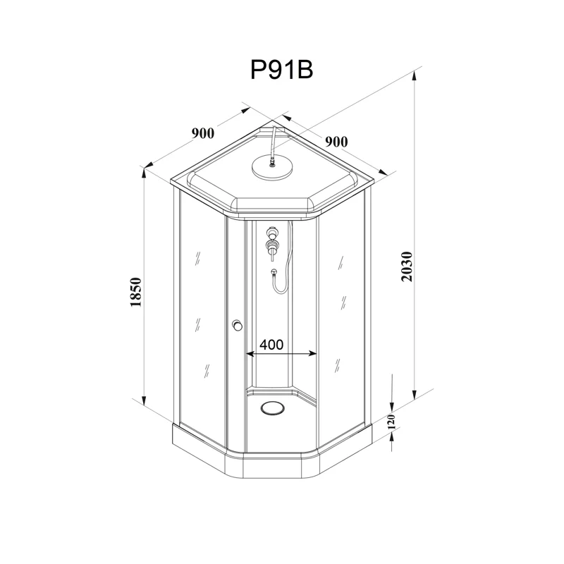 Кабина P91B душевая PARLY  