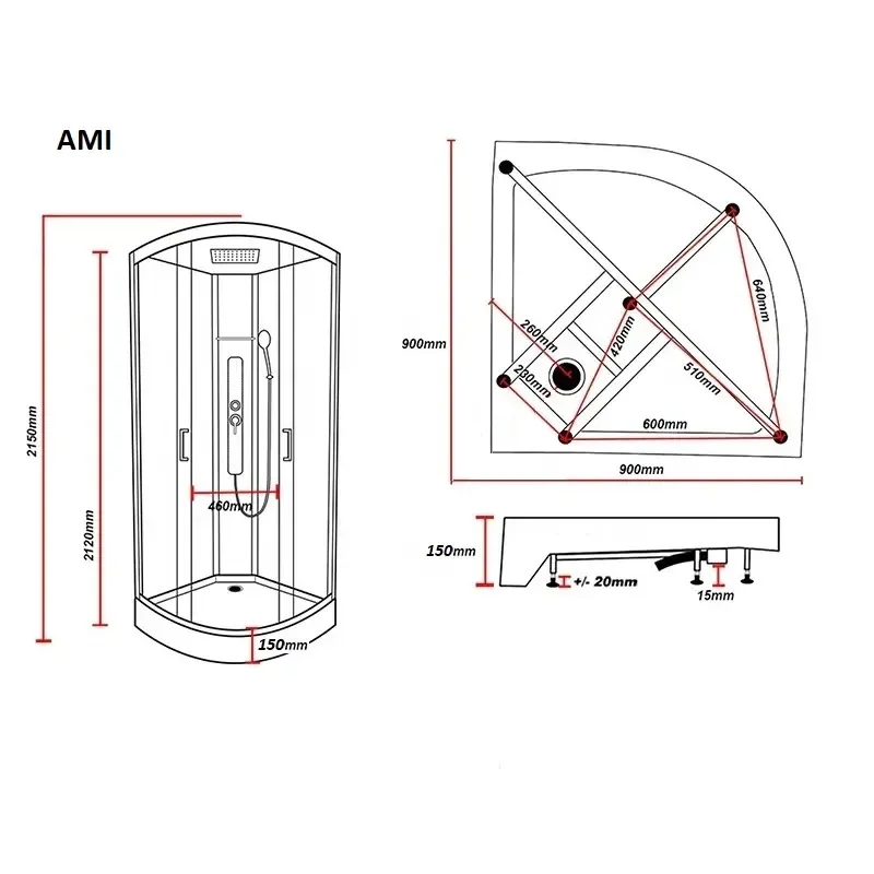 Кабина AMI душевая PARLY  