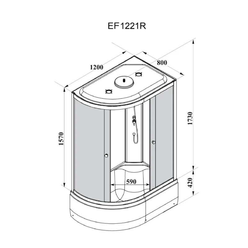 Кабина EF1221R душевая PARLY 
