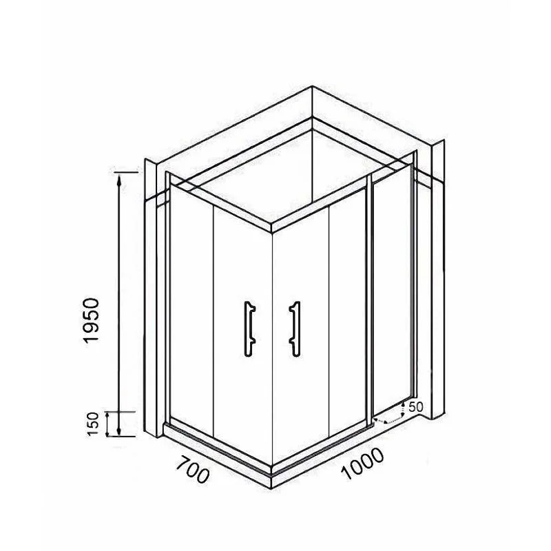 Уголок QZ71B душевой PARLY низкий поддон