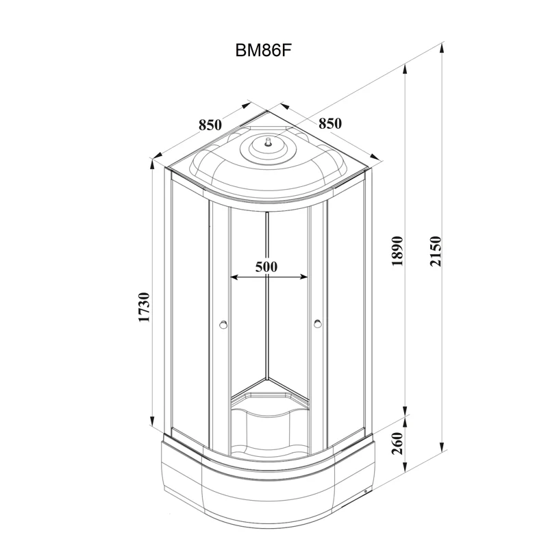 Кабина BM86F  душевая PARLY  
