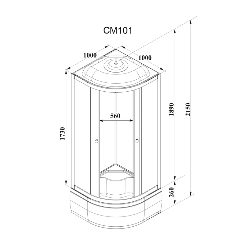 Кабина CM101  душевая PARLY  
