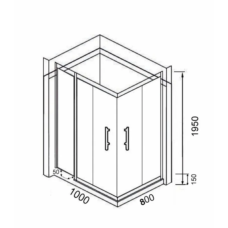 Уголок QZ81B душевой PARLY низкий поддон