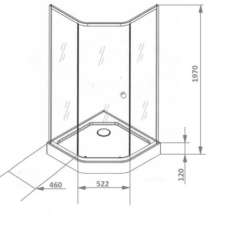 Уголок ZEP91B душевой PARLY с поддоном