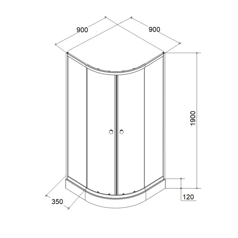 Уголок ZE911B душевой PARLY с поддоном