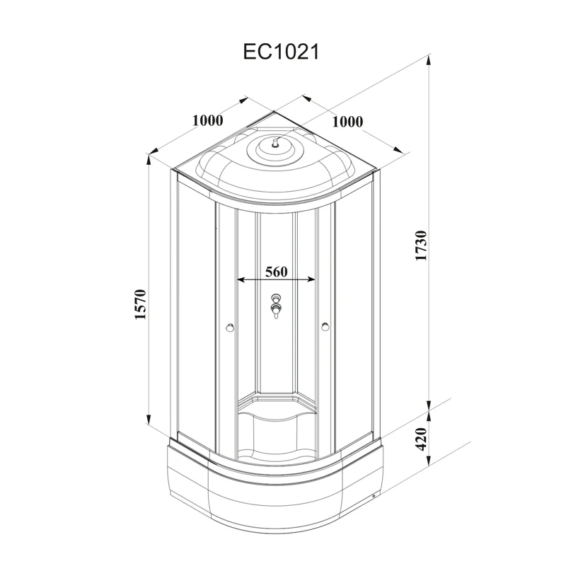 Кабина EC1021 душевая PARLY 

